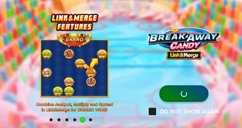 Break Away Candy — galvenais ekrāns ar 6x6 režģi un hokejistiem